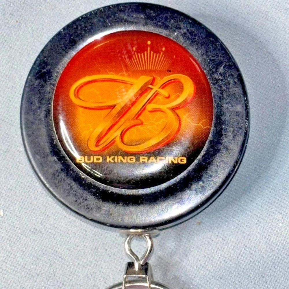 Vintage Budweiser Bud King‎ Racing Retractable Keychain NASCAR Collectible